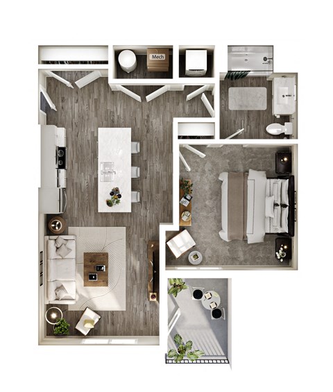 a 1 bedroom floor plan  the residences atmask
