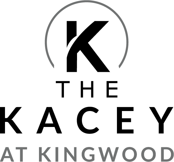 The image shows a logo with the letters "K" and "THE KACEY AT KINGWOOD".