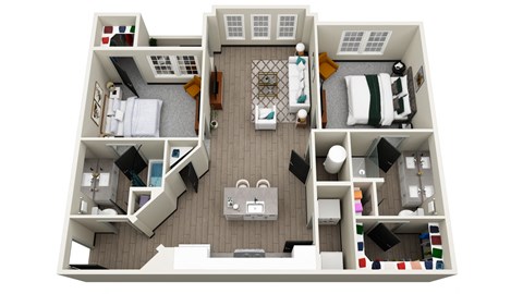 bedroom floor plan an open concept living space with a fireplace and a balcony