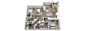 a floor plan of a 3 bedroom apartment