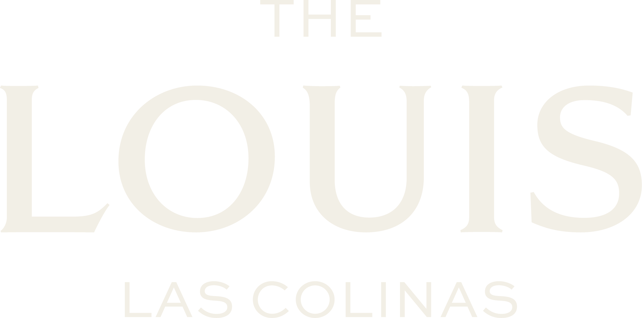 The text "The Louis Las Colinas" is displayed in white on a green background.
