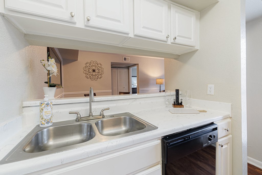 a kitchen with a sink and a dishwasher