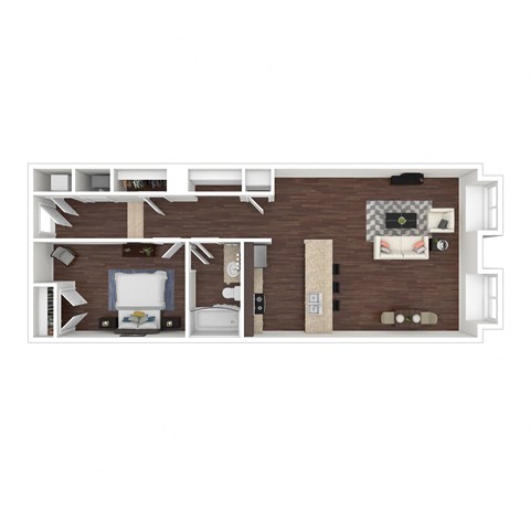 a floor plan with a brown shingled wall