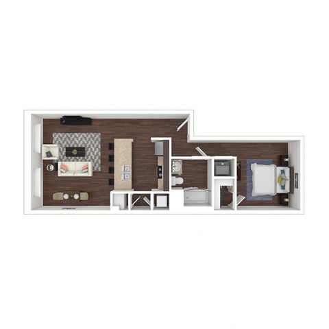 a bedroom floor plan with a bed a bathtub and a sink