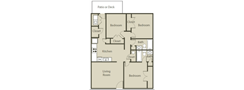a floor plan of a bedroom apartment