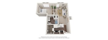 a floor plan of a 1 bedroom with a bathroom