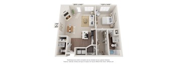 a 1 bedroom floor plan with a bathroom and a living room