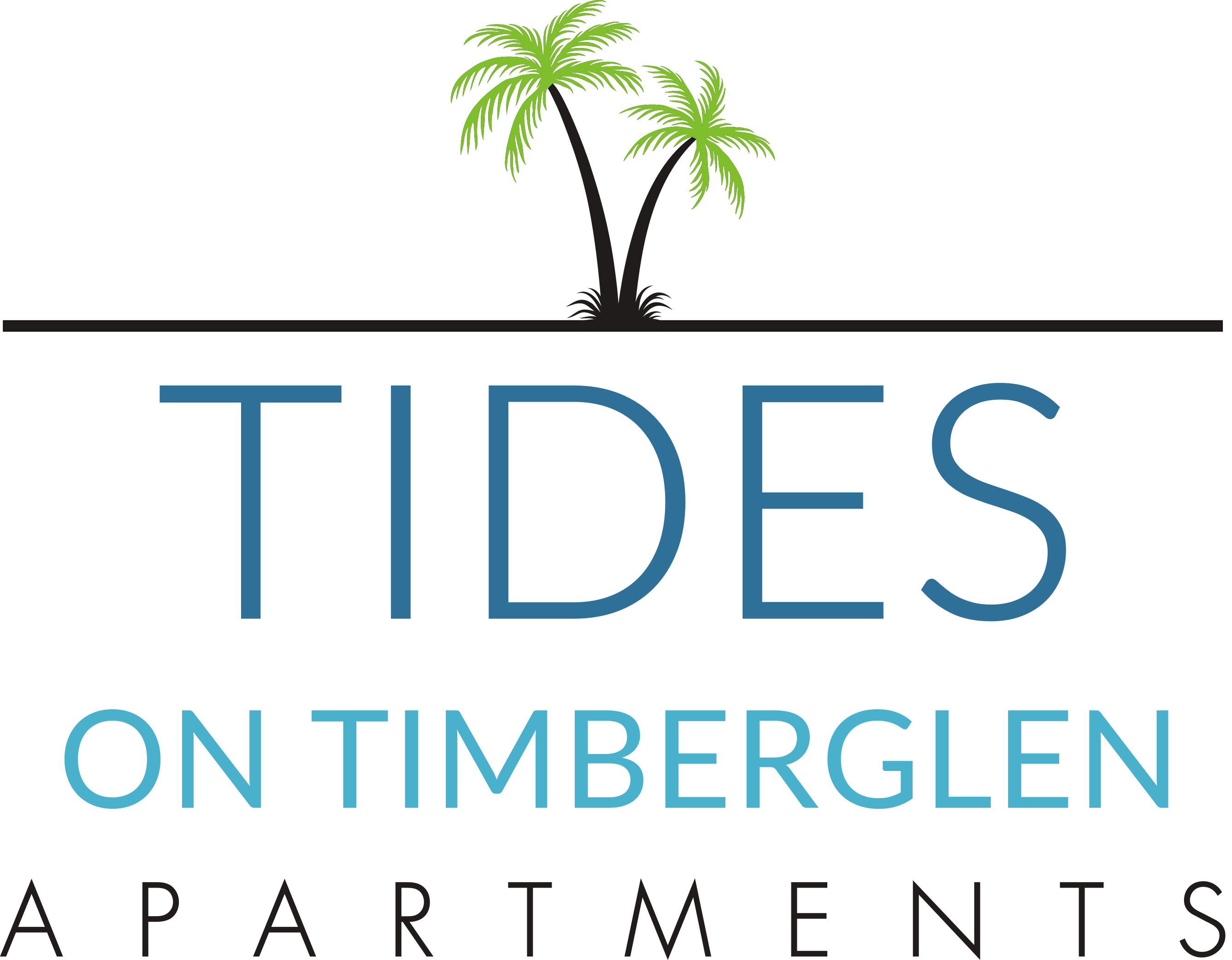 a logo for tribes apartments with a palm tree
