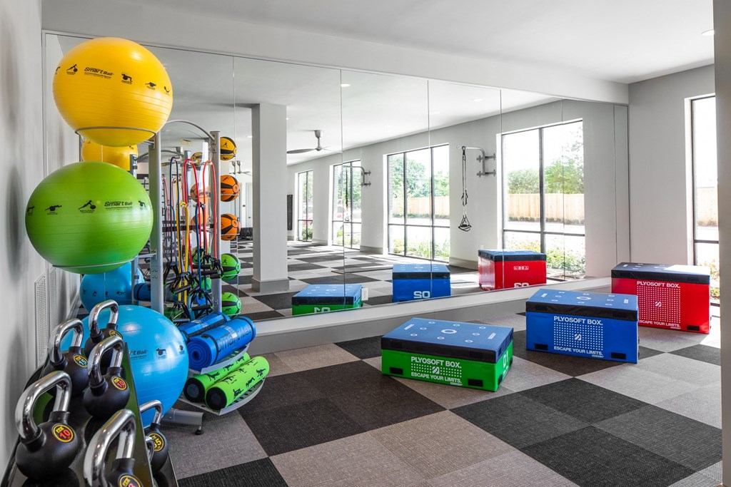 fitness room class setup