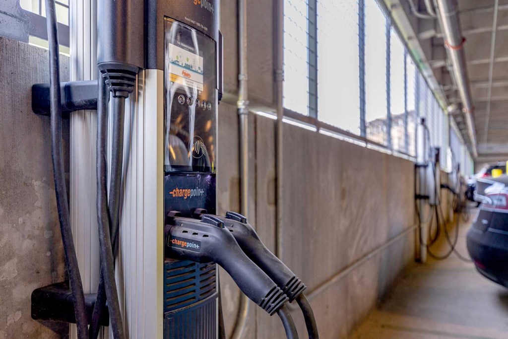 a gas pump in a gas station