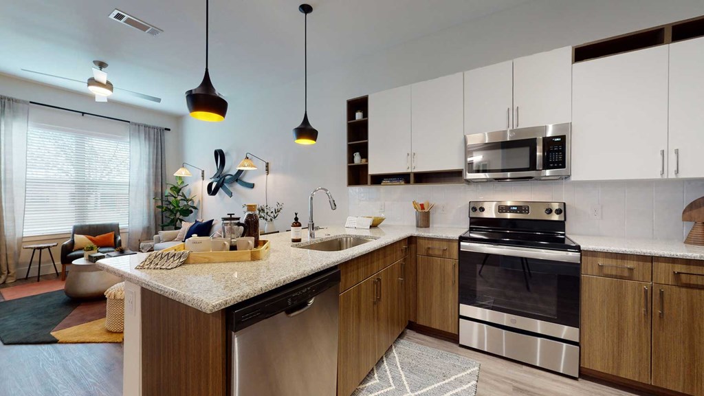 a kitchen or kitchenette at locale dallas victory park