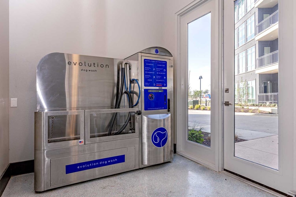 a machine that is next to a door