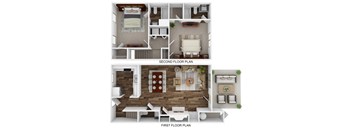 the outlook floor plan  1 bedroom with 1 bath