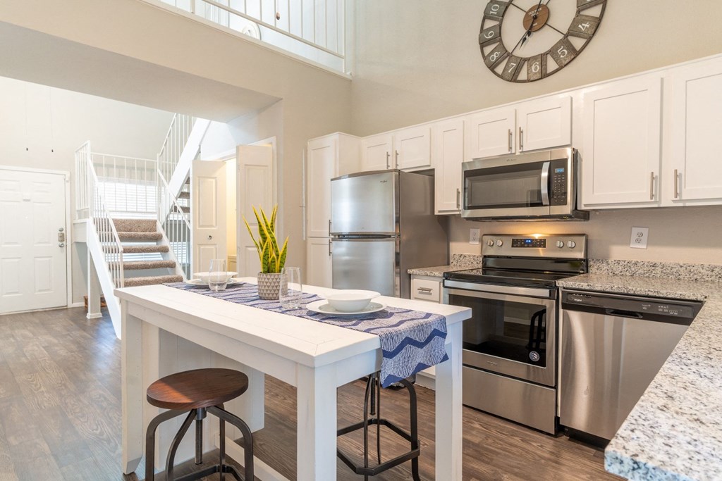 two bedroom two bath floor townhome in our pearland texas apartment community