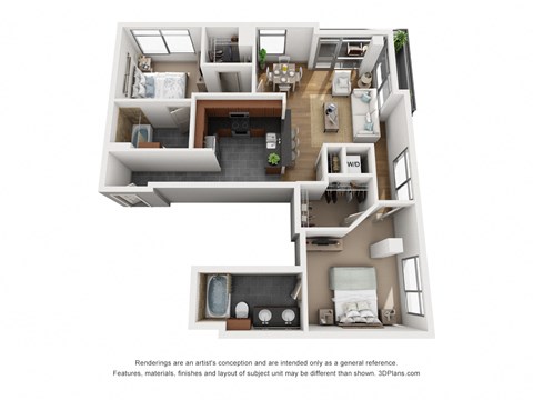 the outlook floor plan of 1199 square feet