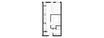 floor plan of the small floor house with bedroom and living room