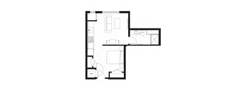 bedroom floor plan of a small house with a pool and a terrace