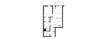 bedroom floor plan of an open concept home