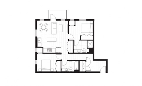 black and white floor plan of a house hypothetical