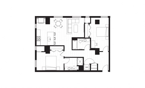 black and white floor plan of a house hypothetical