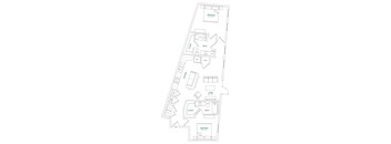 A floor plan of a house with labeled rooms such as Bedroom, Bath, Kitchen, Living room, Closet, and Entry.