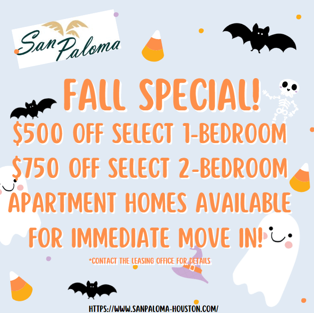 a flyer for a halloween sale with bats and pumpkins