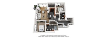 a conceptual rendering of a 3d floor plan of a house