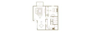the position of the bathroom in a floor plan is shown in this illustration