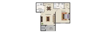 a floor plan of a house with a living room and a dining room