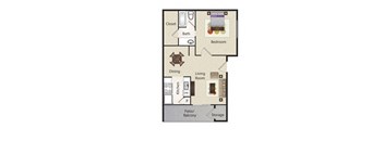 a floor plan of a living room and a kitchen