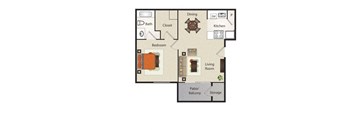 1 bed 1 bath apartment