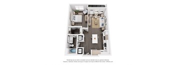 a 3 bedroom floor plan with a bedroom and a living room