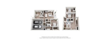 A floor plan of a two-story house with a garage and a living room on the first floor and a bedroom and bathroom on the second floor.