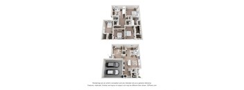 Two floor plans of a house with a garage and a living room.