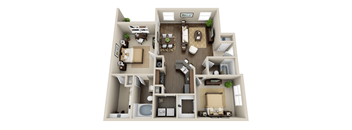 a 3d drawing of a floor plan of a house