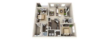 a 3d drawing of a floor plan of a house