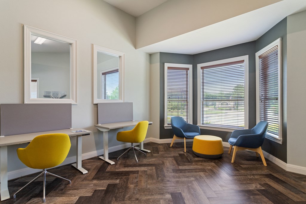 Clubhouse office with desks