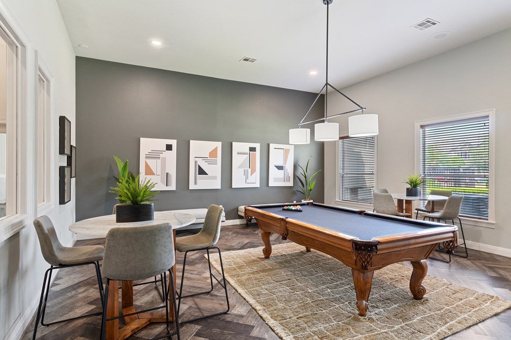 clubhouse game room with billiards