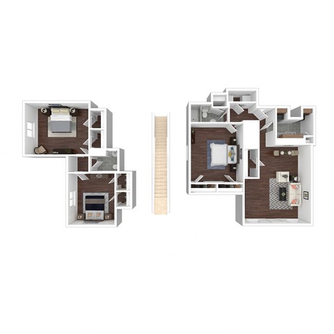 a 3d floor plan of a house with a window