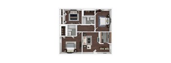 a 3d drawing of the 1128 sq ft floor plan
