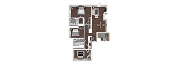 a floor plan of a studio apartment with a bedroom and a living room
