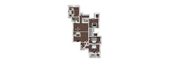 a floor plan of a house with a bedroom and a living room