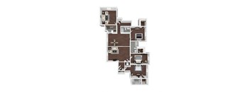 a floor plan of a house with a bedroom and a living room