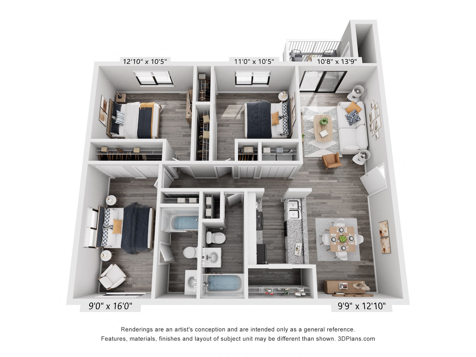 a 1 bedroom floor plan  villas at spring creek