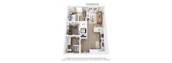 A floor plan of a house with three bedrooms, a living room, a kitchen, and a bathroom.