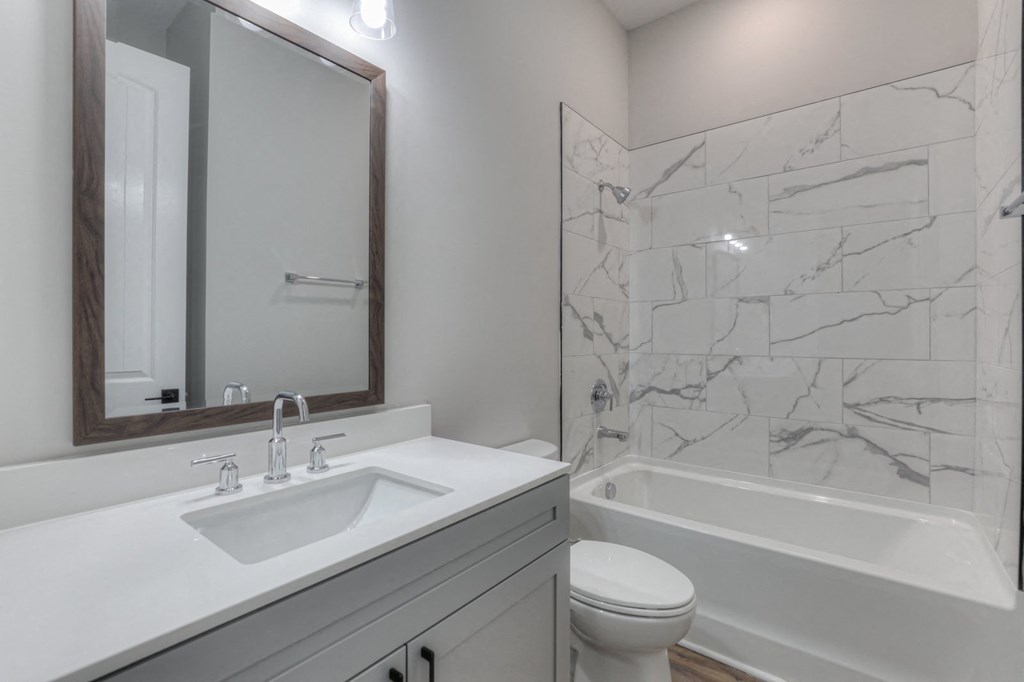 the preserve at ballantyne commons modern bathroom with sink toilet and shower