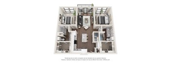 a 3 bedroom floor plan with a 1192 sq ft