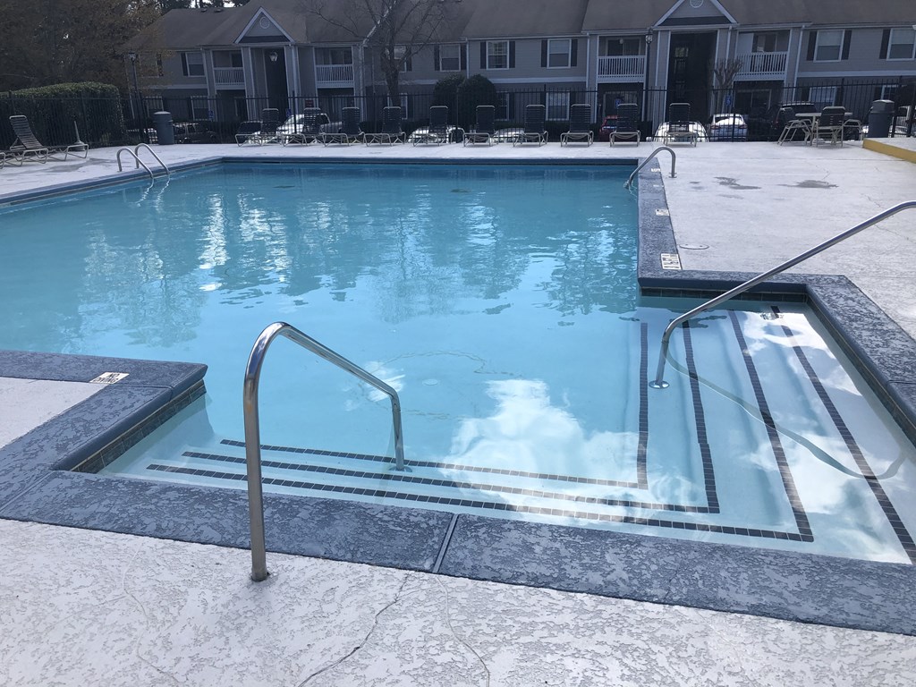 the swimming pool at our apartments is clean and ready to use
