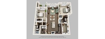 a 3d floor plan of a592 square feet