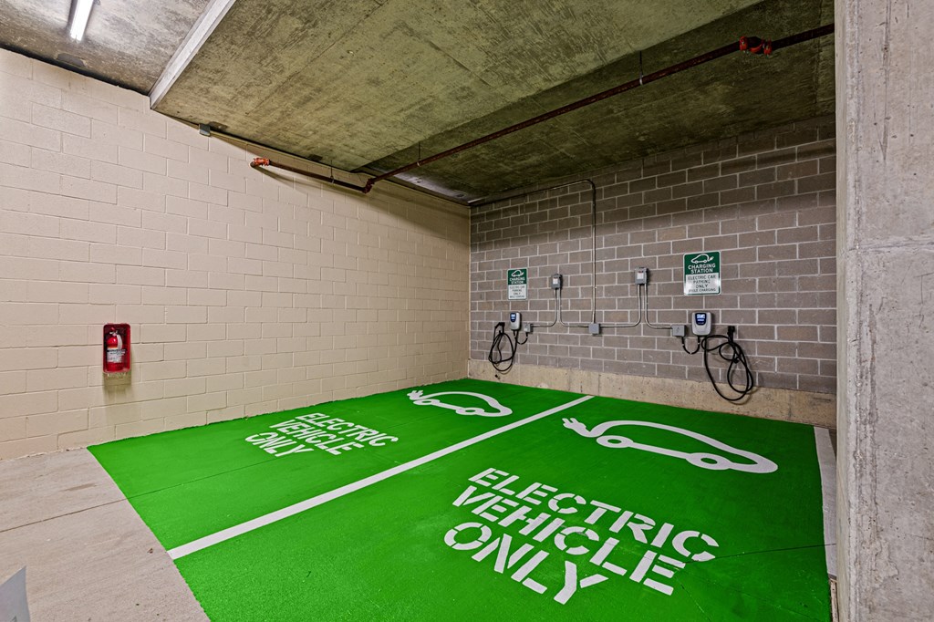 A parking area for electric vehicles only.